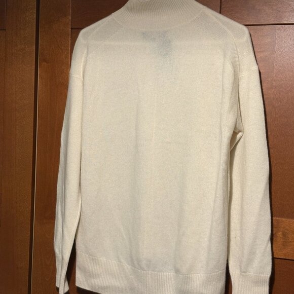 Banana Republic Cashmere Cream Mock neck Pullover Sweater Sz S NWT - Picture 2 of 11